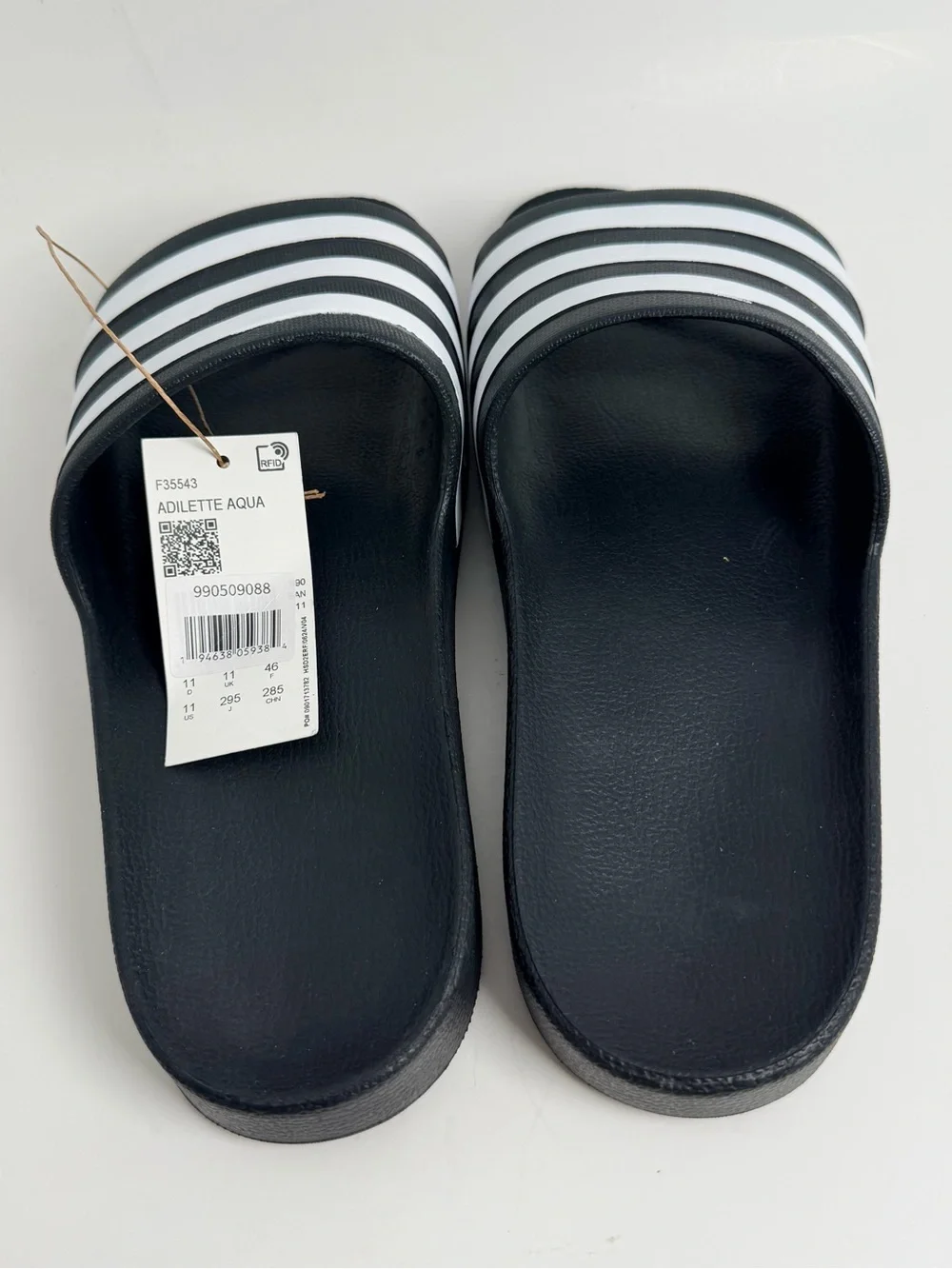 adidas Black and White Adilette Slide Sandals